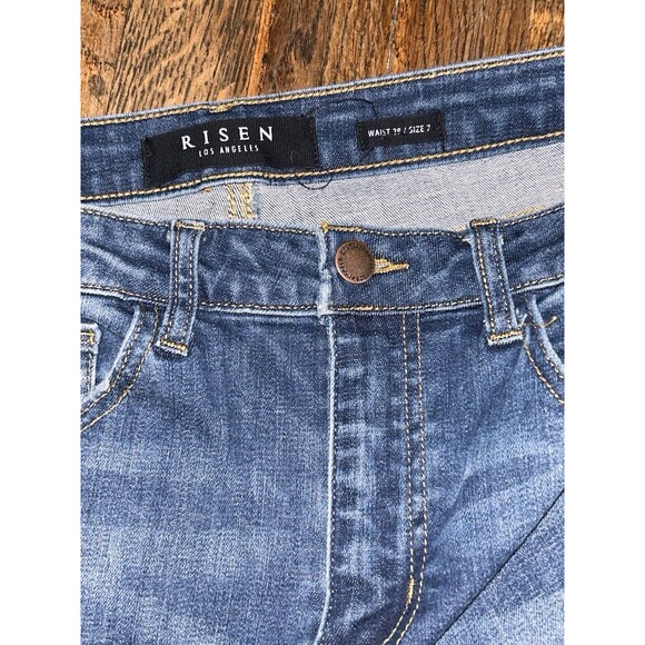 Risen Skinny Jeans Juniors Size 7/28 Distressed Medium Wash - Picture 5 of 7